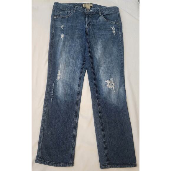 Democracy Womens Equality Skinny Boyfriend Jeans Size 8 Stretch Distressed Y2K - Picture 6 of 7